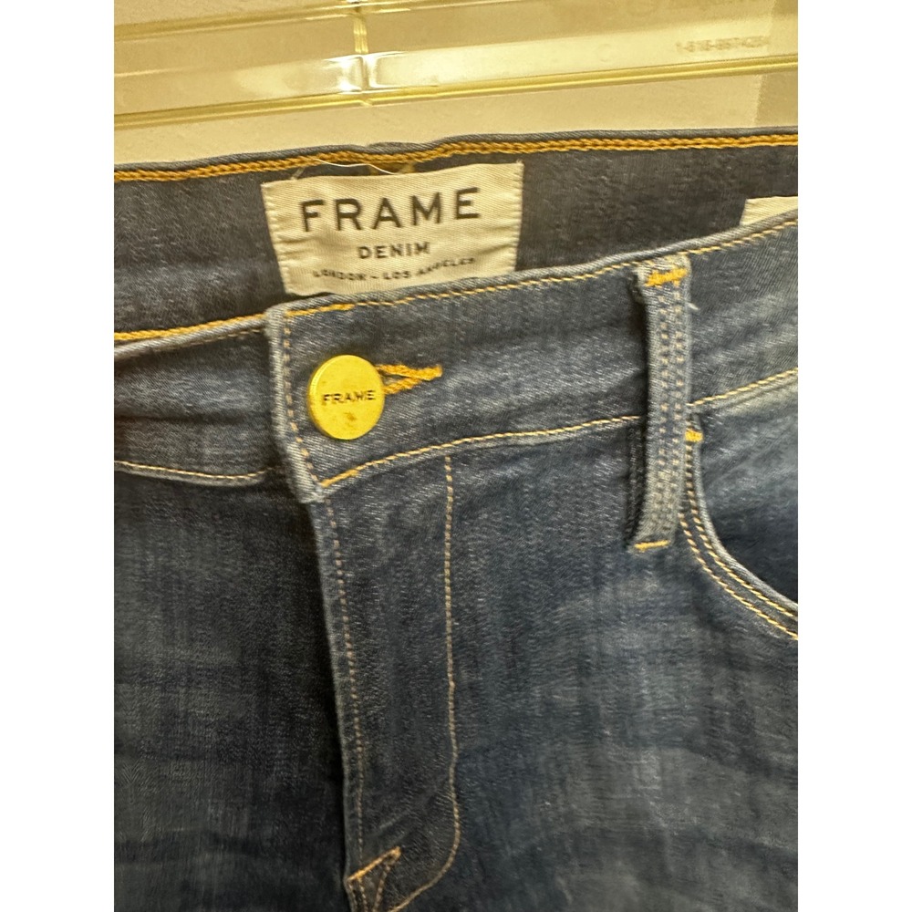 Frame Denim Le High Skinny Jeans Dark Indigo Blue High Rise Size 28 - Picture 3 of 6